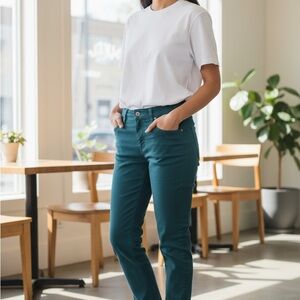 Paige Color Jeans Size 26 Women's Skyline Skinny Teal Denim Low Rise